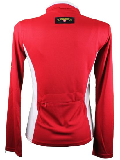 Signature Zip Shirt, Rød/Hvid