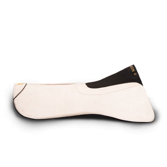 Sadelpad_stødabsorberende_underlag_winderen_dressur_17"_18mm._hvid_rose