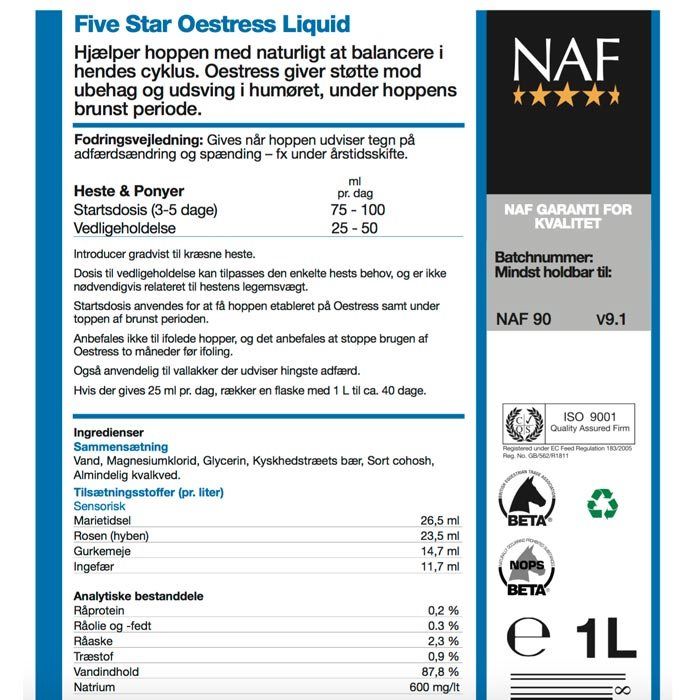 NAF Oestress Liquid 1 l. indhold