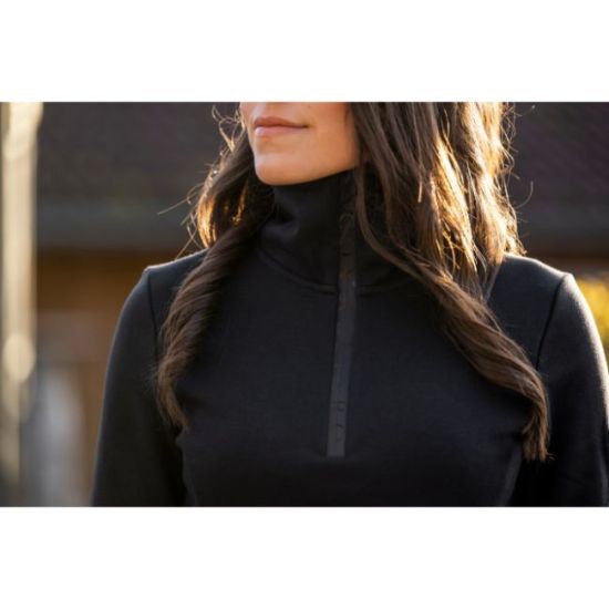 Covalliero Sweater i sort lynlås front