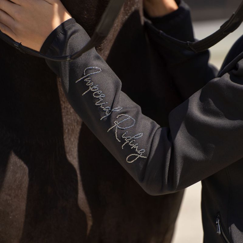 Imperial riding cardigan fleece med rhinesten detalje af ærme
